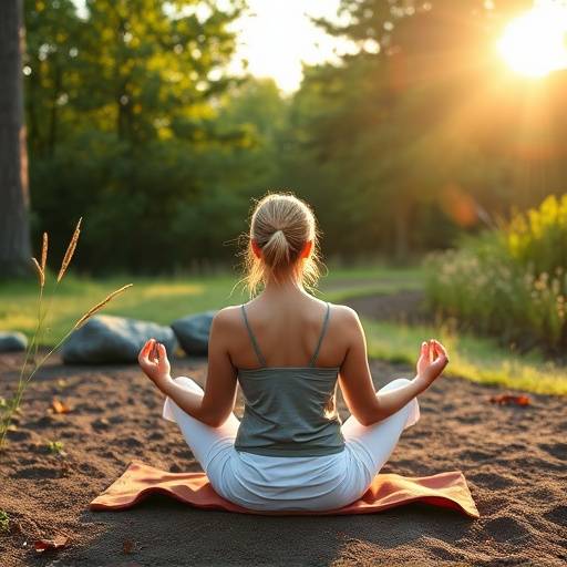 A person meditating outdoors surrounded by nature, symbolizing holistic wellness.